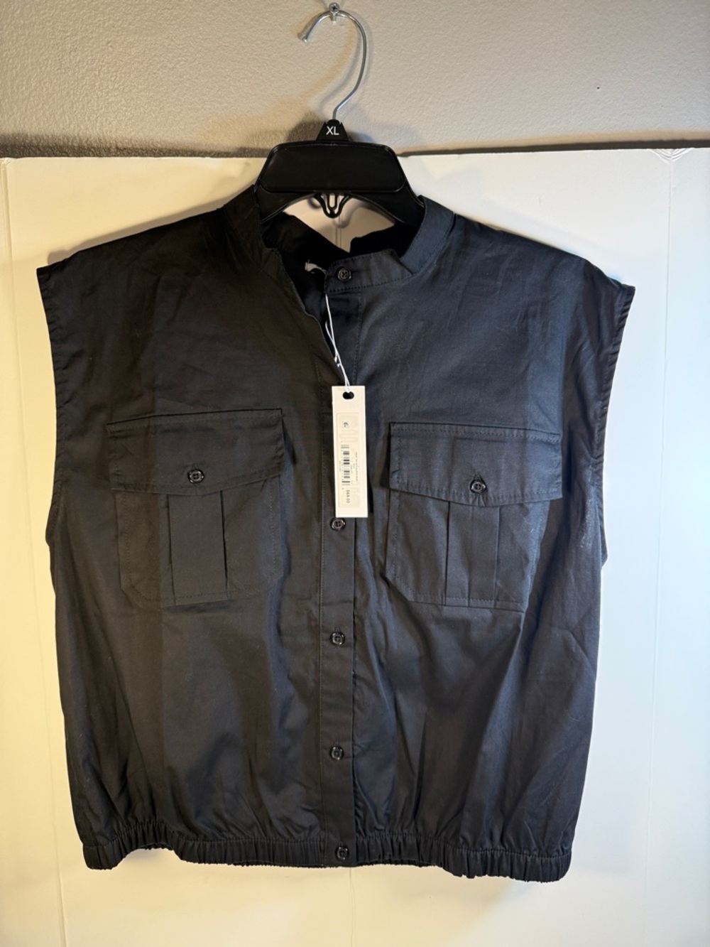 Steve Madden Black Sleeveless Utility Vest